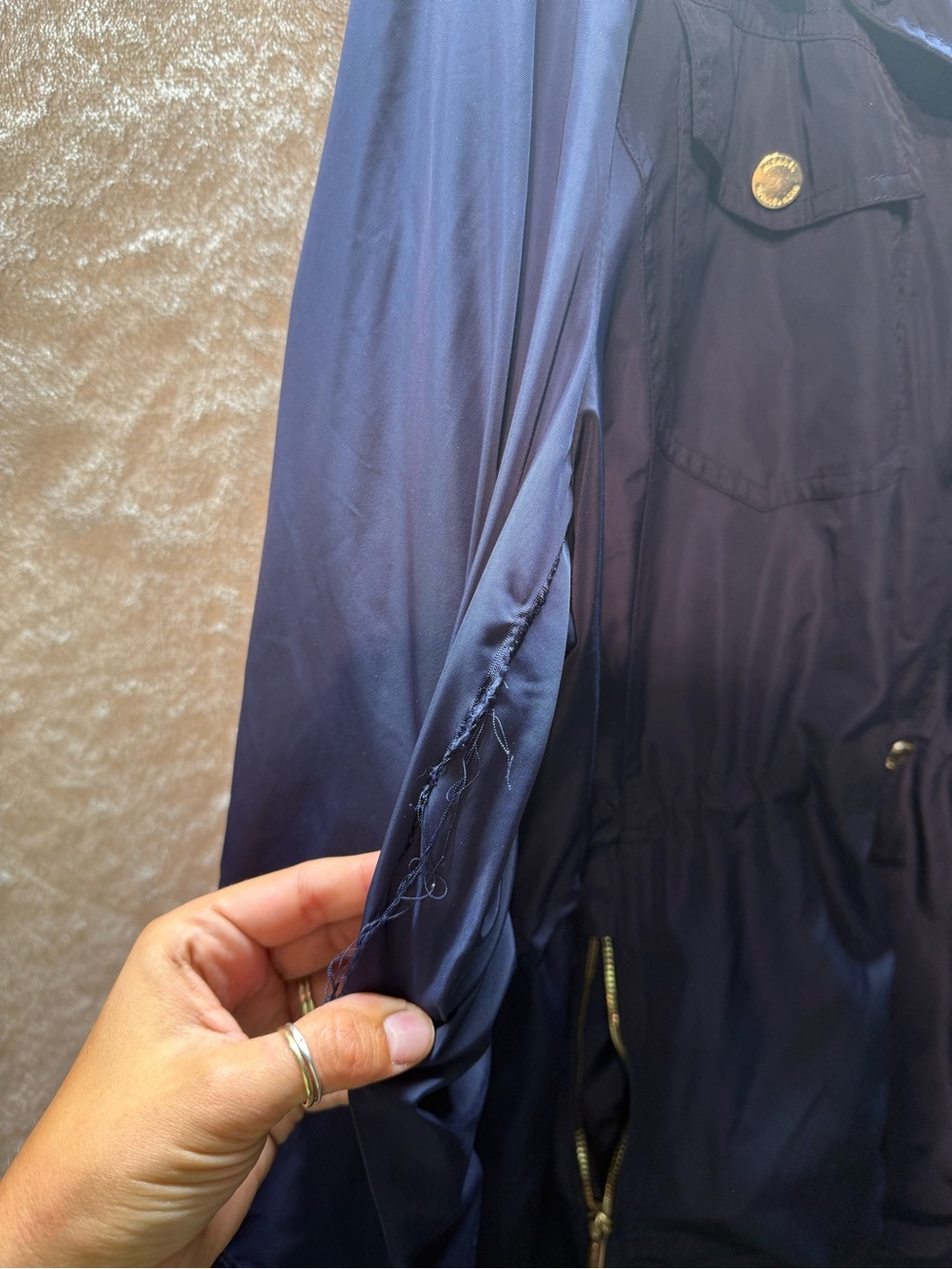 Michael Kors Navy Utility Hooded Jacket - Picture 4 of 6